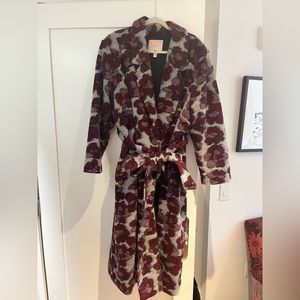 Anthropologie ankle length floral print coat